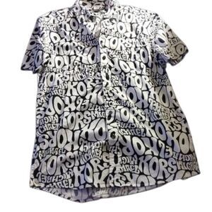 Michael Kors Black and White Casual Button Down Shirt